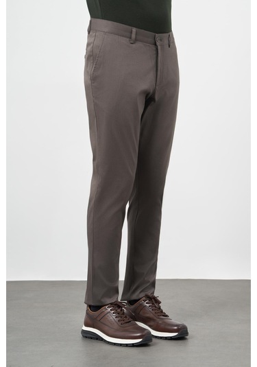Koyu Haki Düz Armürlü Pamuklu Yan Cep Comfort Fit Casual Pantolon 1003245164 Koyu Haki