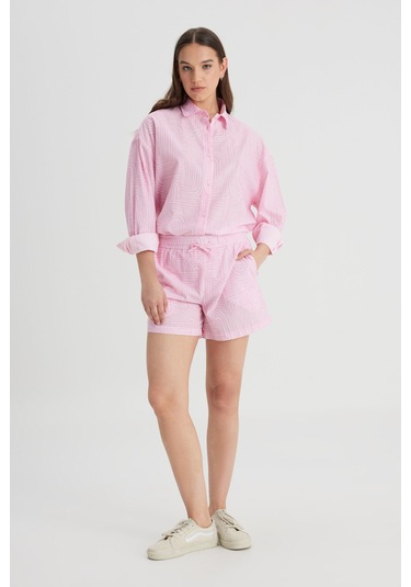 Lee Loose Fit Rahat Kesim Normal Bel %100 Pamuk Pembe Şort Pembe
