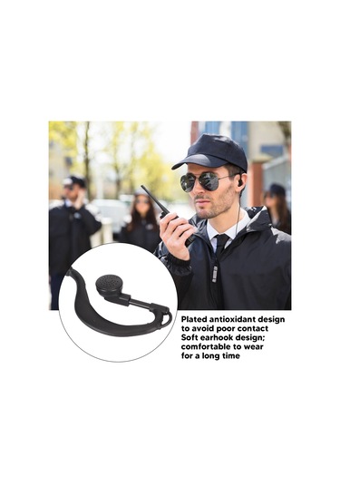1 Pinli Siyah Kulak Askılı Telsiz Kulaklığı Huiliang