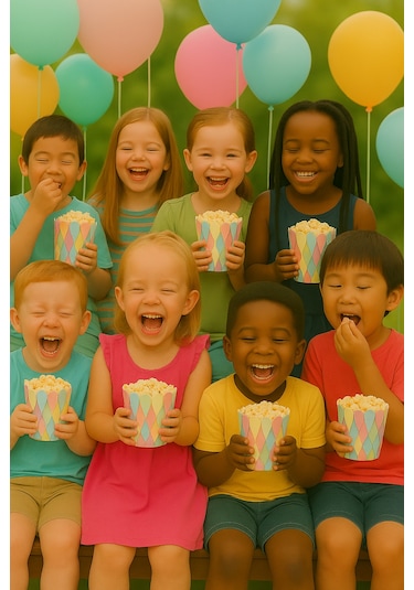 Mısır Kutusu Pop Corn Kutusu Dalgalı Makaron Desenli / 8 Parça