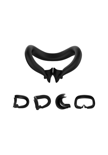 Meta Quest 3 Vr Kulaklık Silikon Yüz Maskesi + Lens Koruyucu Kapak + 2 Rocker Kapağı - Siyah