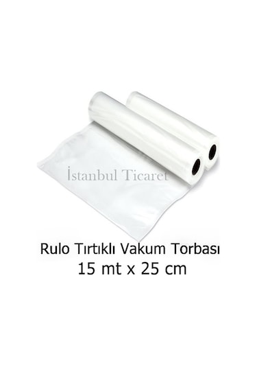 Tırtıklı Rulo Vakum Torbası-Poşeti 15 Mt X 25 Cm