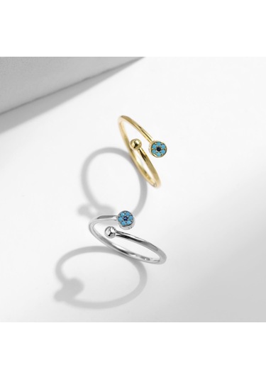 Altın Modıan Gerçek 925 Ayar Gümüş Açık Boyutu 6-9 Turkuaz Trendy Gözler Ayarlanabilir Yüzük Kadınlar Için Gril İstiflenebilir Güzel Takı Hediyeler