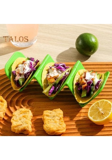 Yeşil Gözleme Standı Dalgalı Geniş Uygulamalar Anti-pas Yeniden Kullanılabilir Bulaşık Makinesi Izgara Güvenli Taco Standı Ev Gereçleri