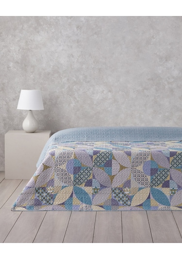 English Home Patch Square Çift Kişilik Çok Amaçlı Örtü 200x220 Cm Yeşil Yeşil