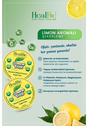 Limon Aromalı Şekersiz Şekerleme