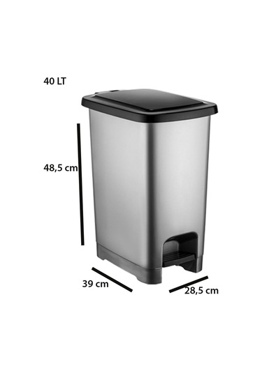 Şenyayla Plastik 40 Lt Slim Pedallı Çöp Kovası Şenyayla 4283 Ahşap