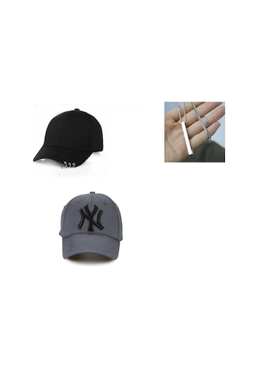 Shopiolog 3 Halkalı Piercing 3'li Kombin Şapka Ve Kolyesi