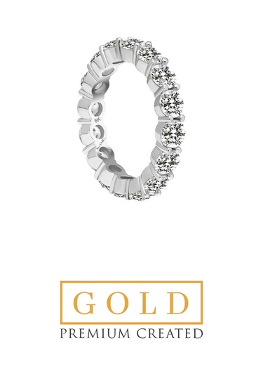 Beyaz Altın Sertifikalı Premium Created Taşlı 4.25 Ct Effect Tamtur Yüzük