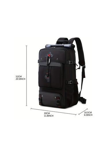 Pazly Çok Amaçlı Büyük Kapasiteli Siyah Gri Sırt Çantası Laptop Kılıfı Usb Şarj Portu Erkek Kadın İçin Yürüyüş Kamp Ayakkabı Bölmesi Dayanıklı Polyester Siyah - Gri