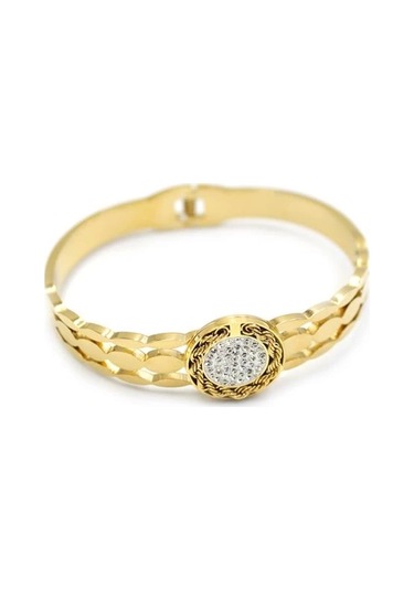 Örgü Bilezik - Altın Çok Renkli