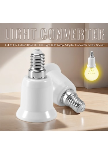 E14'ten E27'ye Uzatma Tabanı Led Cfl Ampul Lamba Adaptörü Dönüştürücü Vida Soketi