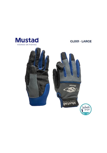 Mustad Landing Balıkçı Eldiveni Large Gri - Mavi