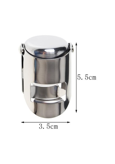 Eces Şampanya Tıpası, Paslanmaz Çelik Vakumlu Mühürlü Şarap Şişesi Gazlı Şişe Kapatma Sızdırmazlık Maddesi Gümüş Diğer
