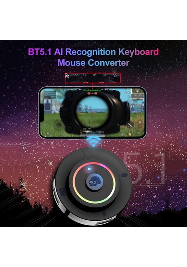 Yaozixa M16 Bt5.1 Kablosuz Klavye Fare Dönüştürücü - Aı Akıllı Tutanak Sistemi Ve Otomatik Tıklama Özelliği İle Android/ios Uyumlu