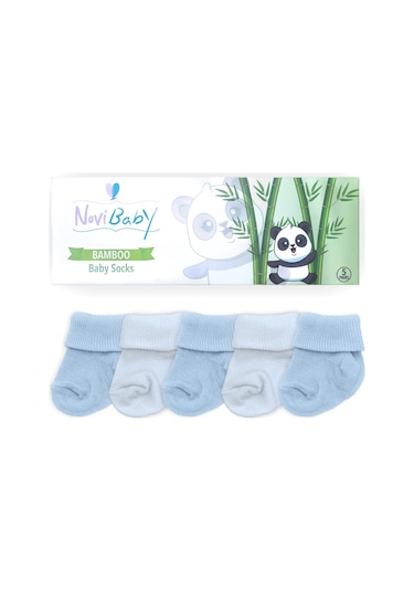 Novibaby 5'li Bambu Yenidoğan Bebek Çorabı I Bluemy I 0-6 ay "Karışık Renkli"