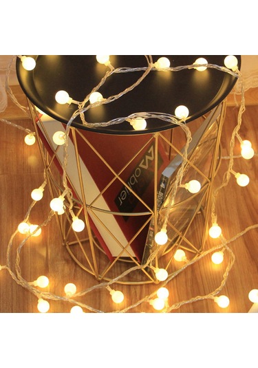 Hfambition 6m 40 Led Usb Kumlanmış Beyaz Top Işık Zinciri, Kumanda Kontrol, 3 Parlaklık Seviyesi, 8 Işık Efekti, 6 Saat Açık/18 Saat Kapalı