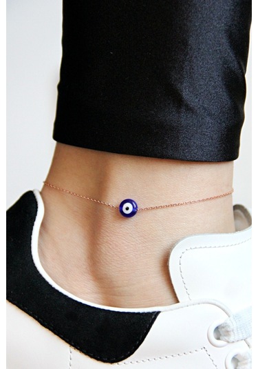 Argentum Concept Nazar Bocuklu 925 Ayar Gümüş Rose Halhal - H000501 Pembe