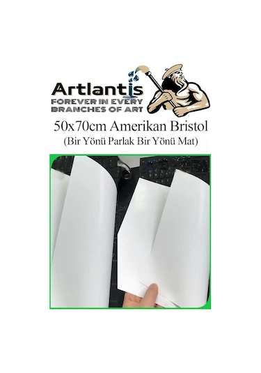 Amerikan Bristol Karton 35x50 Cm 5 Adet 220 Gr Bir Tarafı Parlak Bir Tarafı Mat Kağıt Biristol Karton