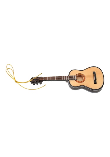 Vkemall Klasik Gitar Miniatur Ahşap Dekoratif Süs, Müzik Severlere Hediye, Noel Ağacı Asısı, Ev Ofis Dekoru