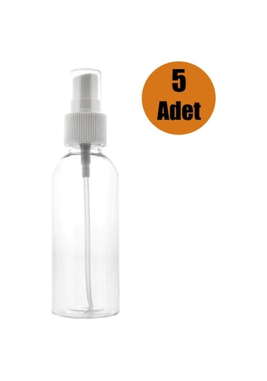 Güvenç Ambalaj 100 ml Sprey Kapaklı Dezenfektan ve Kolonya Boş Şişesi 5 Adet