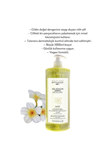 Byphasse Dermo Micellar Monoi Oil Duş Jeli Tüm Ciltler İçin 1 L