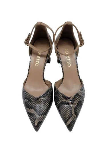 Poletto Hakiki Yılan/hakiki Deri Vızon-bıskuvı Ayakkabı Stiletto 9841 114 V1 Yln-1189 Vizon