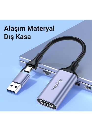 Veggieg 1080p 60hz Hdmı Video Capture Card Usb 3.0 Ve Type-c Görüntü Yakalama Kartı