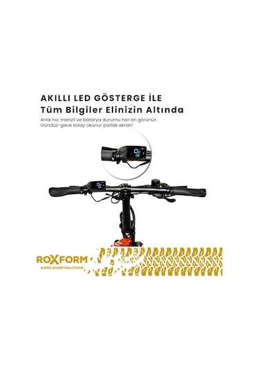 Roxform R-111 Elektrikli Katlanabilir Bisiklet 15ah Shimano Altus Hidrolik Fren Alüminyum Kadro Siyah