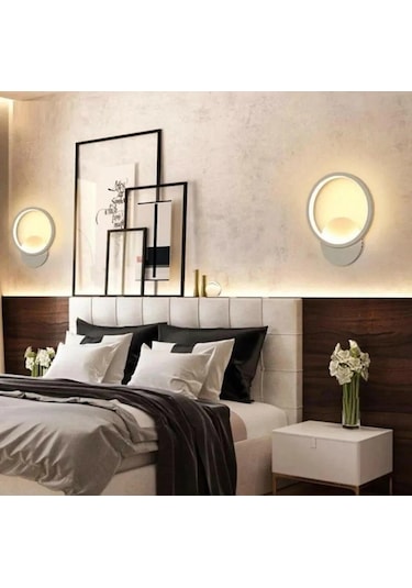 Yatak Odası,çocuk Odası,antre, Modern Tarz Duvar Led Aplik Beyaz