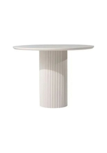 Breeze Yuvarlak Ahşap Bohem Masa 90x90 Beyaz