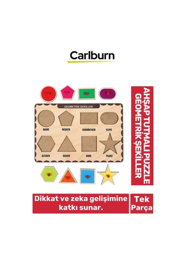 Özel Üretim Eğitici Öğretici Zeka Geliştirici Çocuk Ebeveyn Geometrik Şekiller Ahşap Tutmalı Puzzle