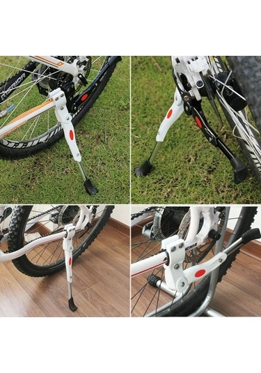Pazly 1pc Ayarlanabilir Bisiklet Yan Kickstand Kiti, Yol Ve Dağ Bisikleti İçin, Alüminyum Alaşım, Siyah, Uzunluk 34.5-40cm, 24-27 Tekerlek Siyah