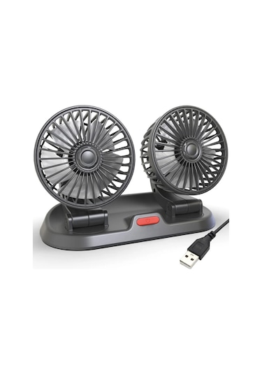 Çift Başlıklı Araba Ofis Ev İçin Vantilatör Fan 360 Derece Hareketli Serinletici Fan