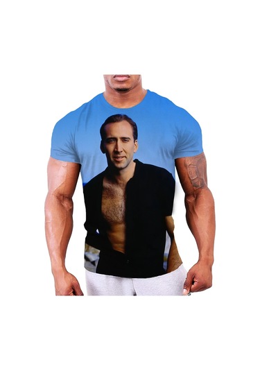 Snapbuy 3d Baskılı Hip Hop Harajuku Kısa Kollu T-shirt - Yazlık Eğlenceli Aktör Desenligreenerkek Green