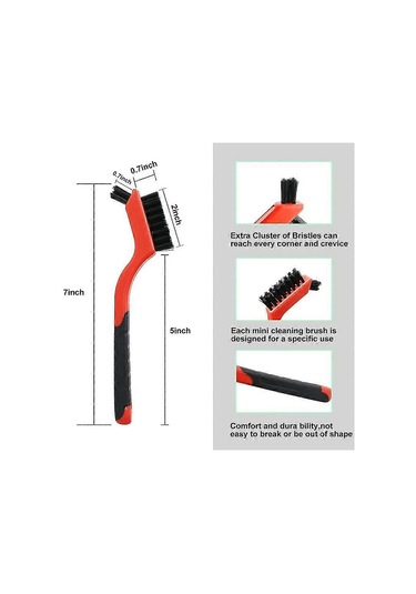 Tel Fırça Seti Pirinç Fırça Naylon Paslanmaz Çelik Kavisli Saplı Çizik Fırçası Pas Temizleme İçin, 115g