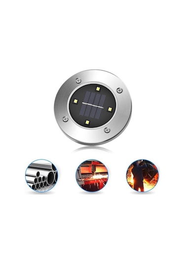 BUFFER® Güneş Enerjili Su Geçirmez 4 Ledli Saplamalı Bahçe Lambas