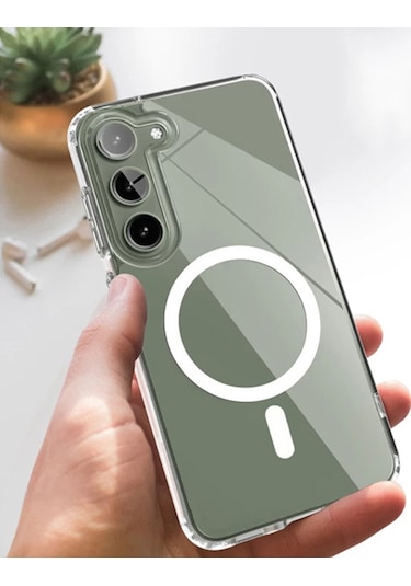 Galaxy S23 Kılıf Kablosuz Şarj Özellikli Şeffaf Silikon