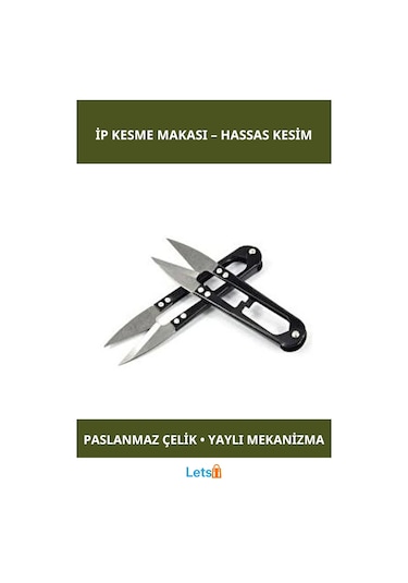 Paslanmaz Yaylı Balıkçı İp Kesme Makası Çok Renkli