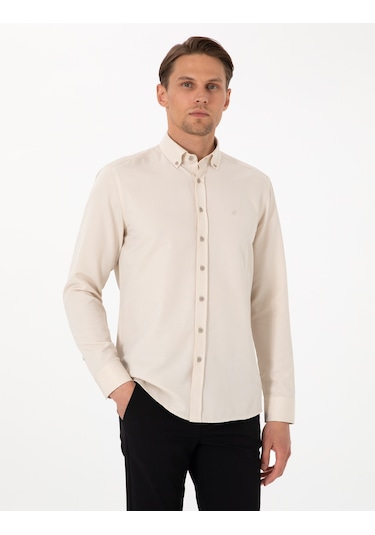 Pierre Cardin Erkek Bej Gömlek Desenli 50306996-vr011 Bej