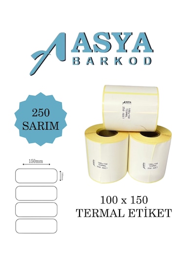 Etiket - Termal Etiket 100x150 250 Sarım 1 Rulo 150x100