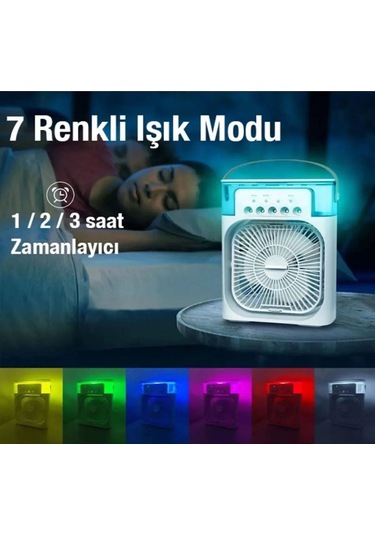 600 Ml Ultrasonik Hava Nemlendirici Buhar Makinesi Ve Aroma Difüzörü Ve Buzlu Klima Rgb Işıklı