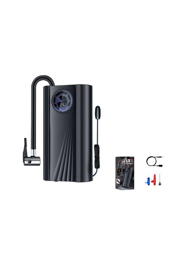 Dream011 Portable Lastik Şişirme Kompresörü 12v Araç Pompası Otomobil Motosiklet Bisiklet Siyah