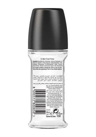 Fa Men Fresh Pulse 72H Erkek Roll-On Deodorant 2 x 50 ML