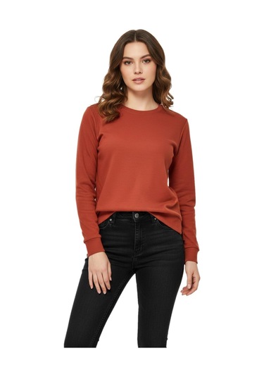 Linsolita Kadın Sıfıryaka Sweatshirt Bgl-st05116 Kiremit