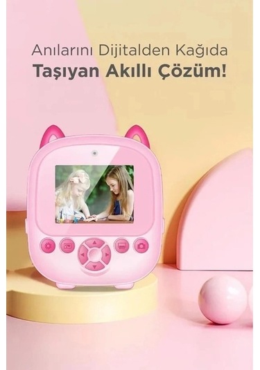 Ceylan Adam Dijital Video Fotoğraf App Destekli Çocuk Kamerası Termal Resim Kağıt Baskılı Yazıcı Pem