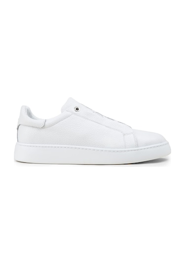 Deery Erkek Hakiki Deri Beyaz Gizli Bağcıklı Sneaker Ayakkabı - 04444mbyze01