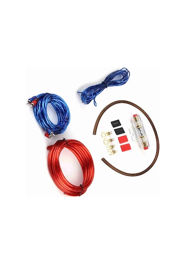 Yaleker Oto Ses Güçlendirici Bağlantı Seti - 60a Sigorta Fisi, Yüksek Kaliteli Bakır Telliler, Düşük Sinyal Kaybı, Rca Ses Kablosu Dahil