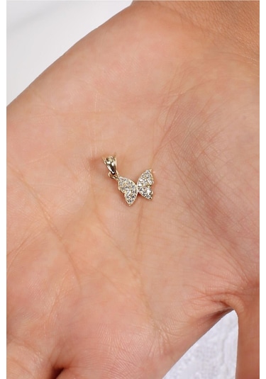 Fiyonk Kuyumculuk 14 Ayar Altın Kelebek Kolye Ucu 001