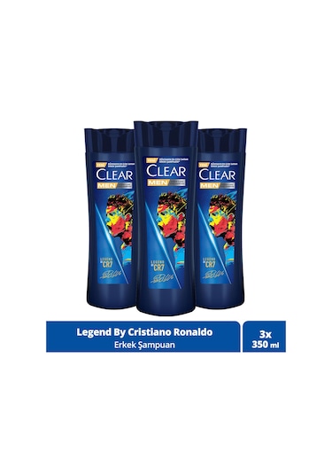 Clear Men Kepeğe Karşı Etkili Şampuan Legend By CR7 3 x 350 ML